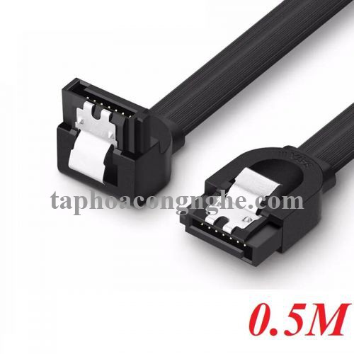 Ugreen 20998 Màu Đen Cáp SATA 3.0 dây dẹt Bẻ Góc 90 Độ 20998 30020998